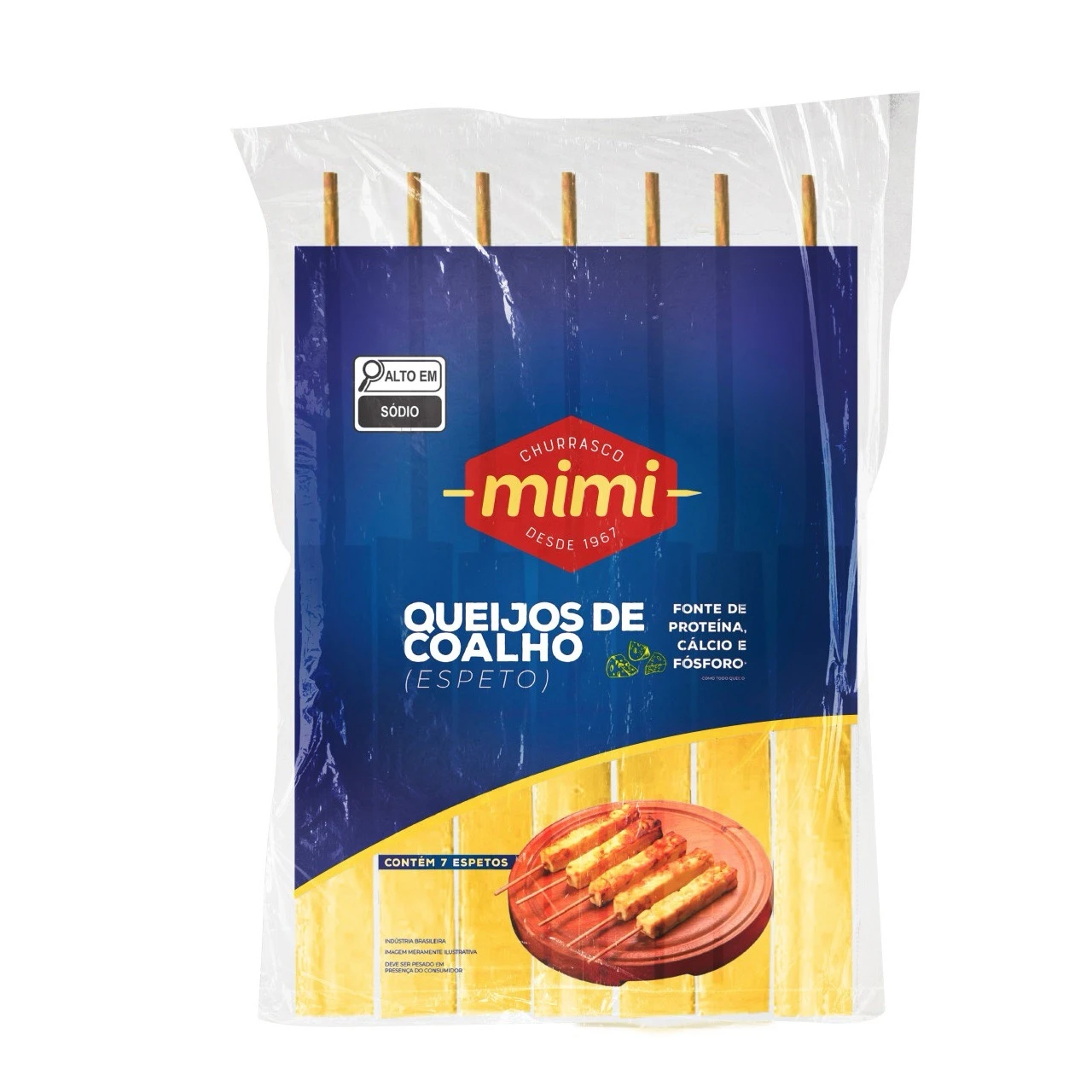 Espetinho Queijo Coalho Mimi 400g (Pacote com 7 espetos)