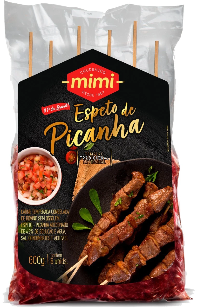 Espetinho Picanha Mimi 500g (Pacote com 5 espetos)