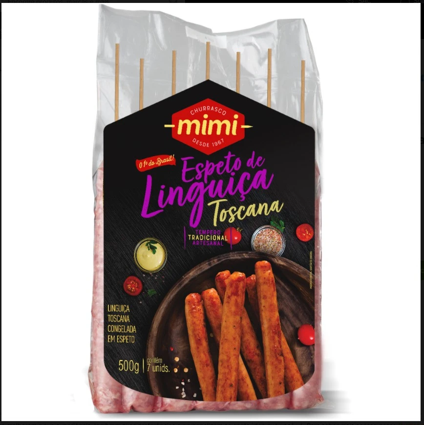 Espetinho Linguiça Toscana Mimi 560g (Pacote com 7 espetos)