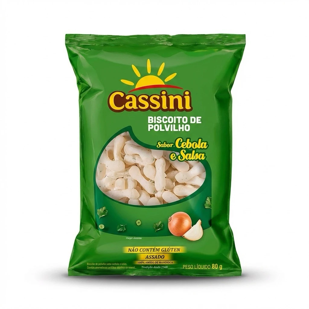 Biscoito de Polvilho Sabor Cebola e Salsa Cassini 80g (Unitário)