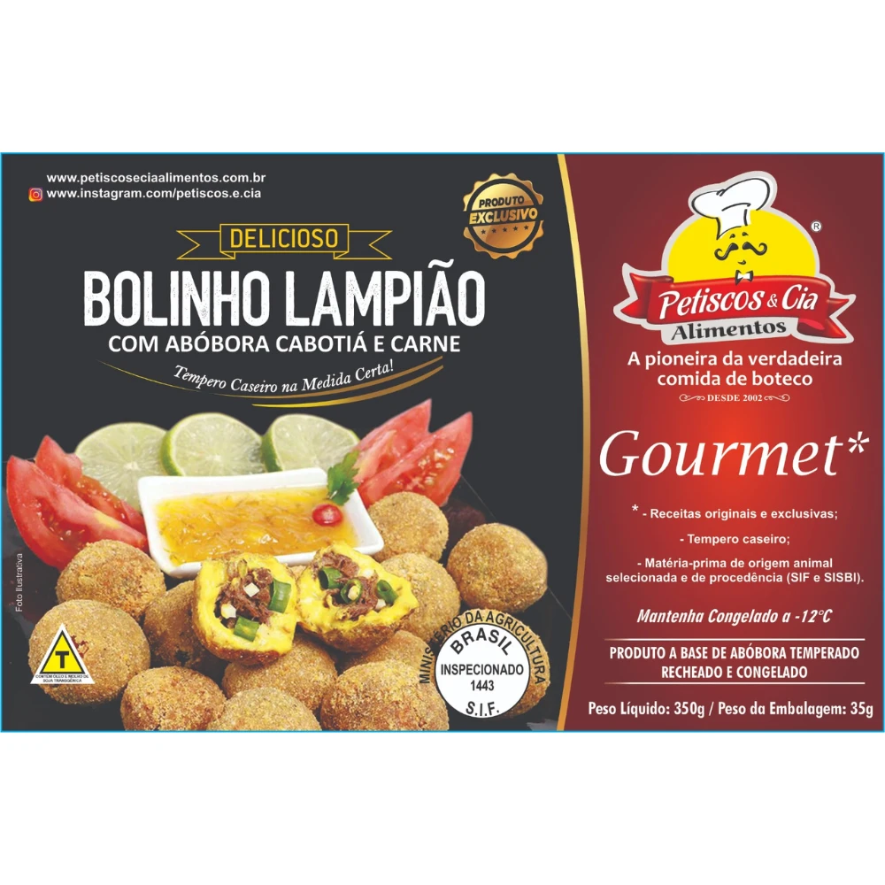 Bolinho de Abóbora Cabotiá com Carne Seca (Lampião) Petiscos & Cia 350g