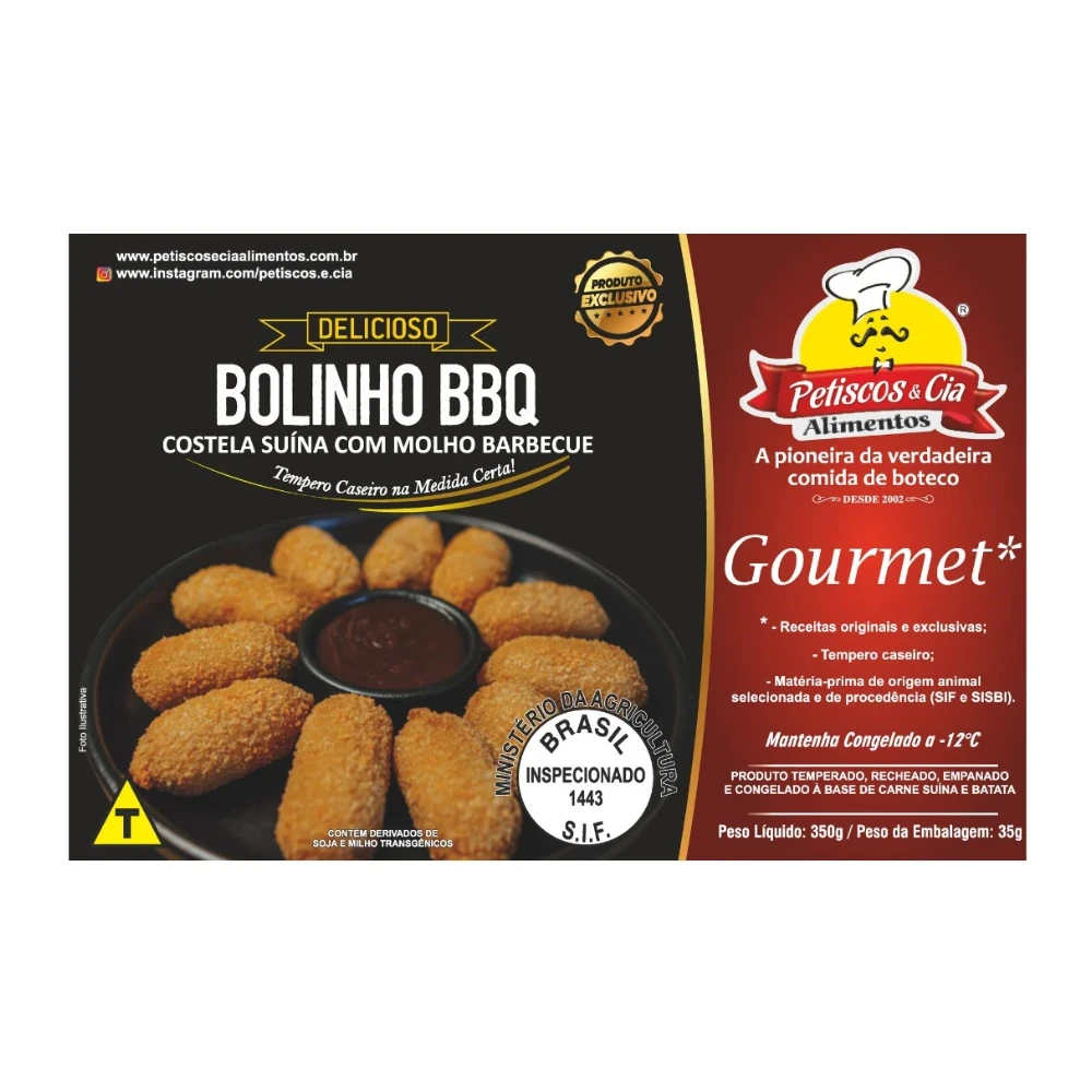Bolinho de Costelinha Suína com Molho Barbeque (BBQ) Petiscos & Cia 350g
