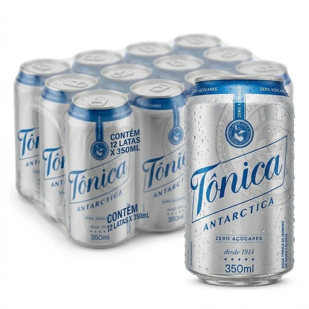 Água Tônica Antarctica Zero 350ml (Pack com 12 Latas)