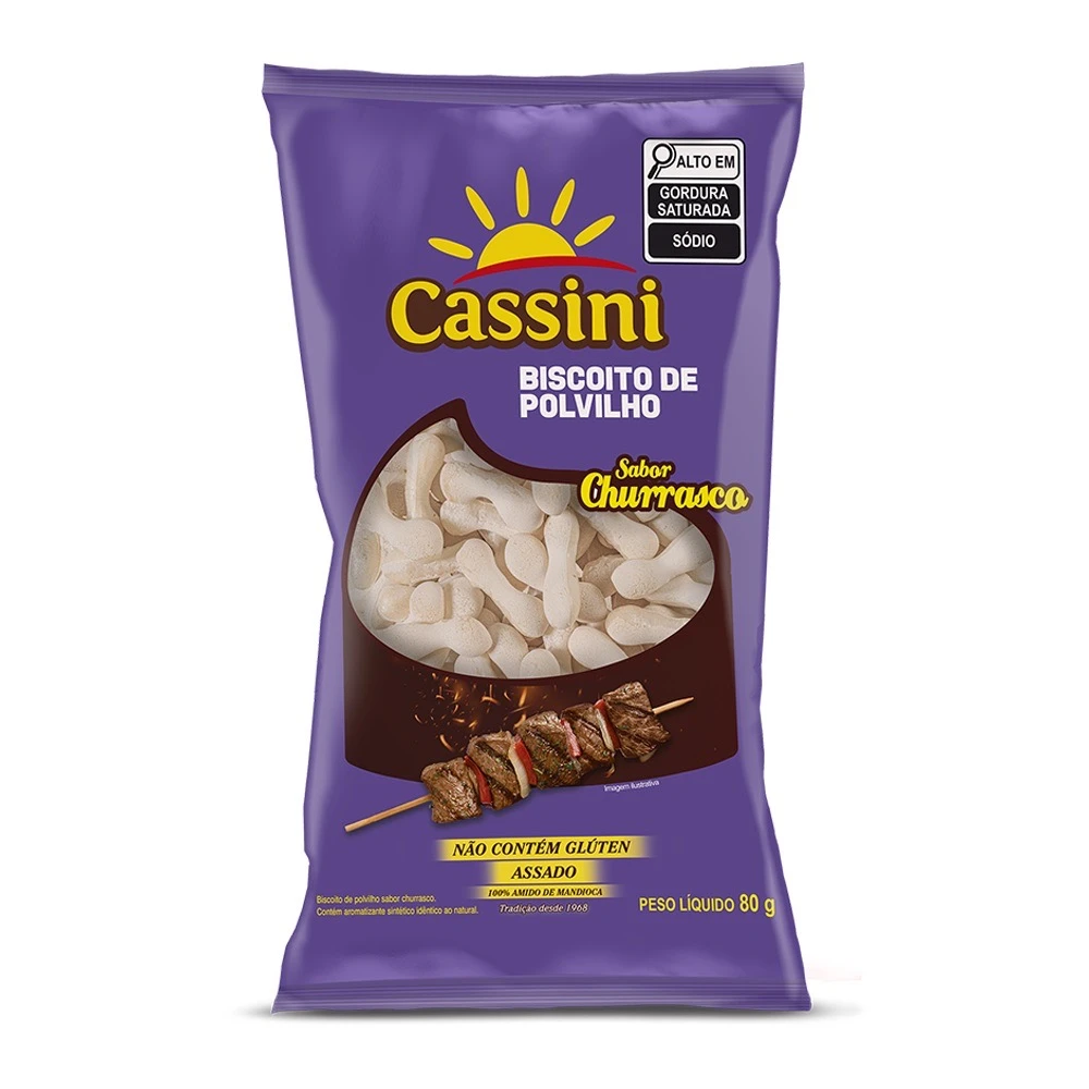 Biscoito de Polvilho Sabor Churrasco Cassini 80g (Unitário)