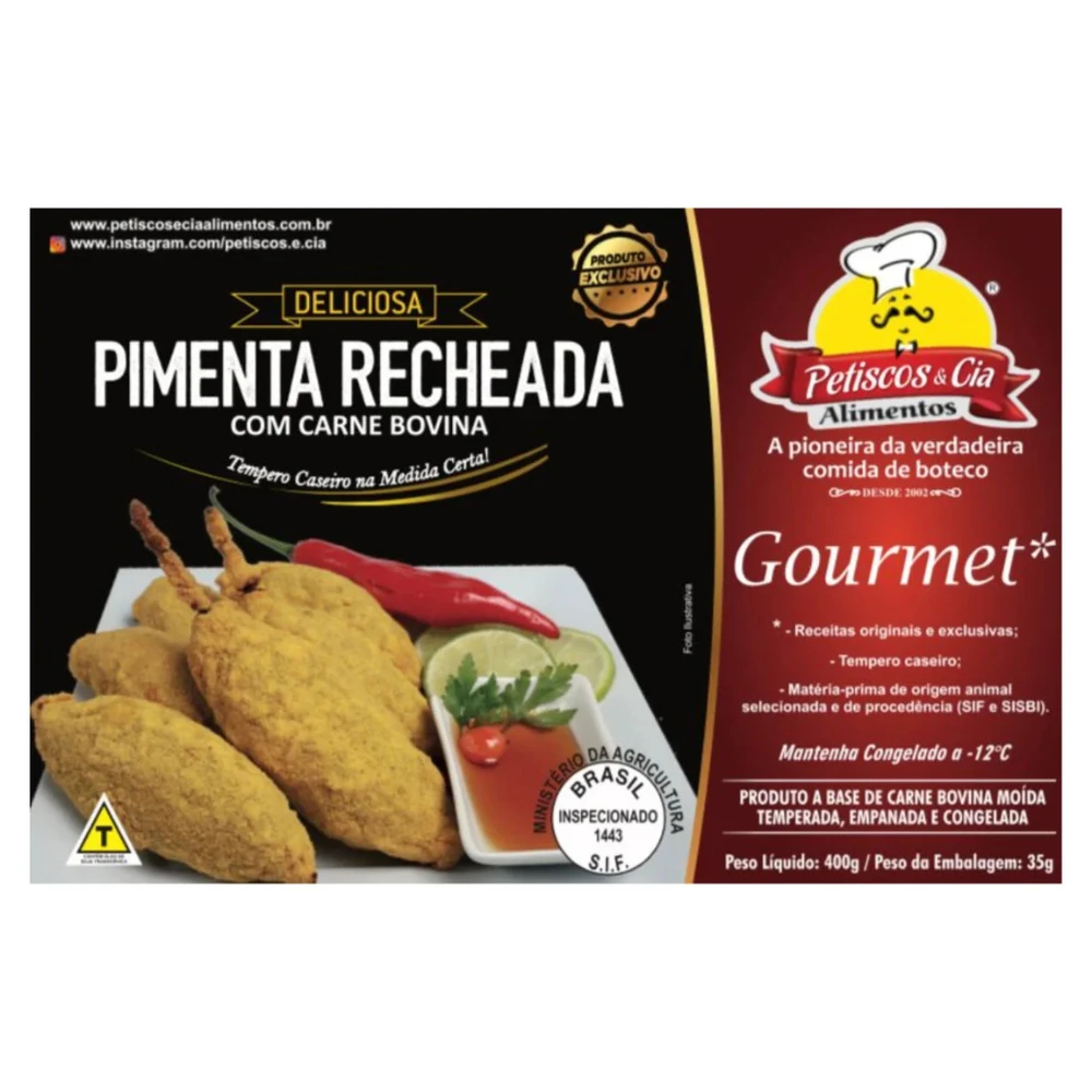 Pimenta Recheada com Carne Bovina Petiscos & Cia 350g