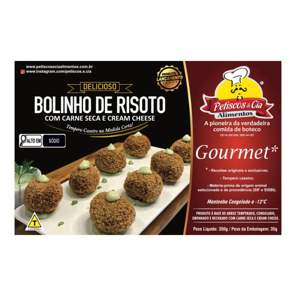 Bolinho de Risoto com Carne Seca e Cream Cheese Petiscos & Cia 350g
