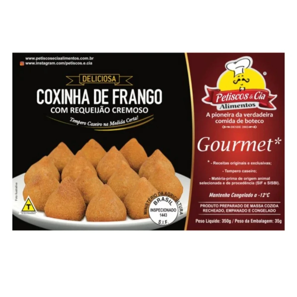 Coxinha de Frango Recheada com Requeijão Cremoso Petiscos & Cia 350g