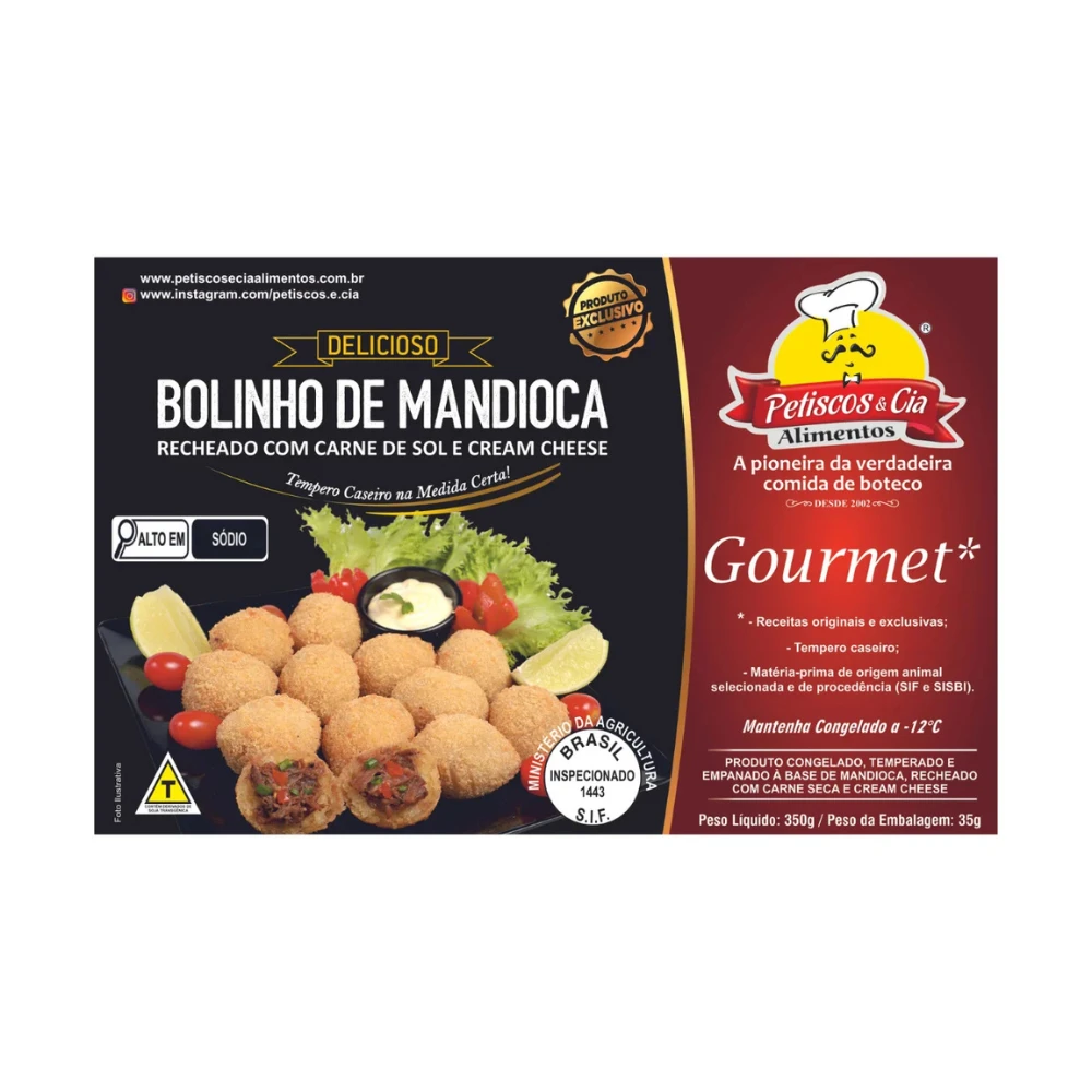 Bolinho de Mandioca com Carne Seca Petiscos & Cia 350g