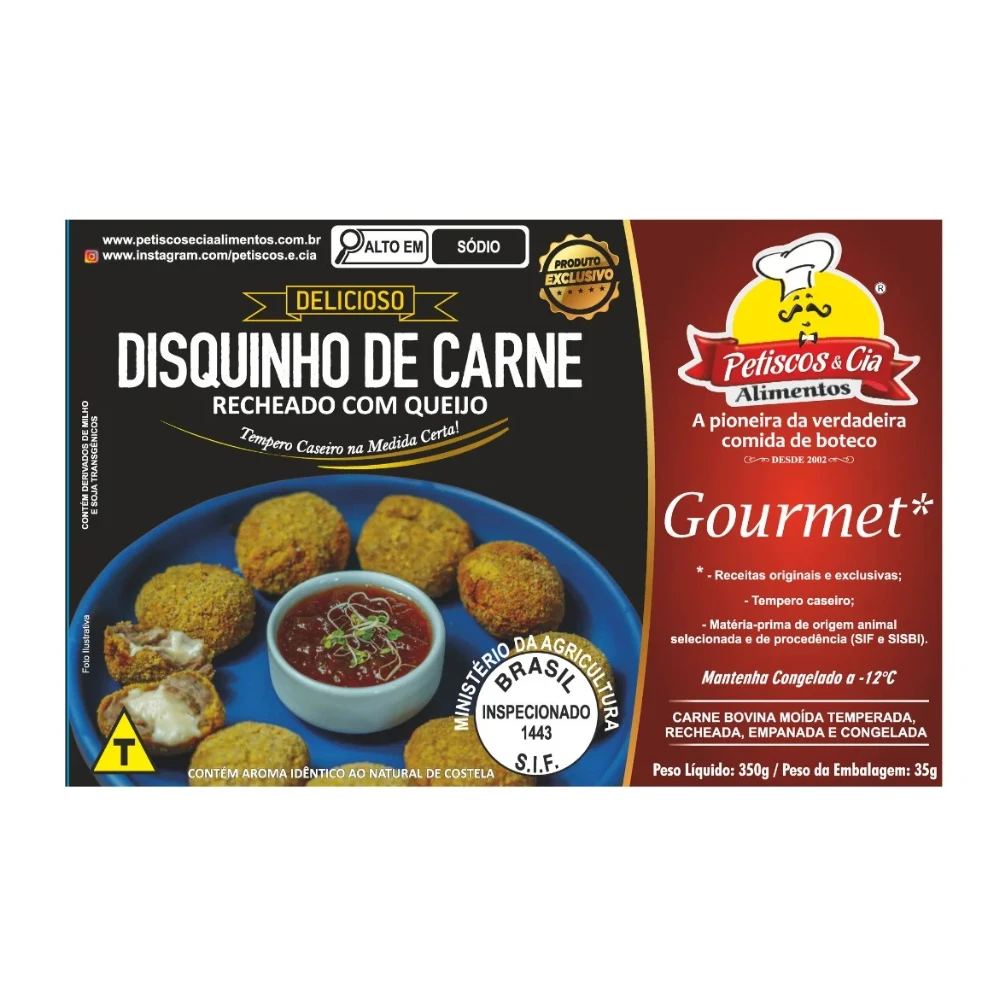 Disquinho de Carne com Queijo Petiscos & Cia 350g
