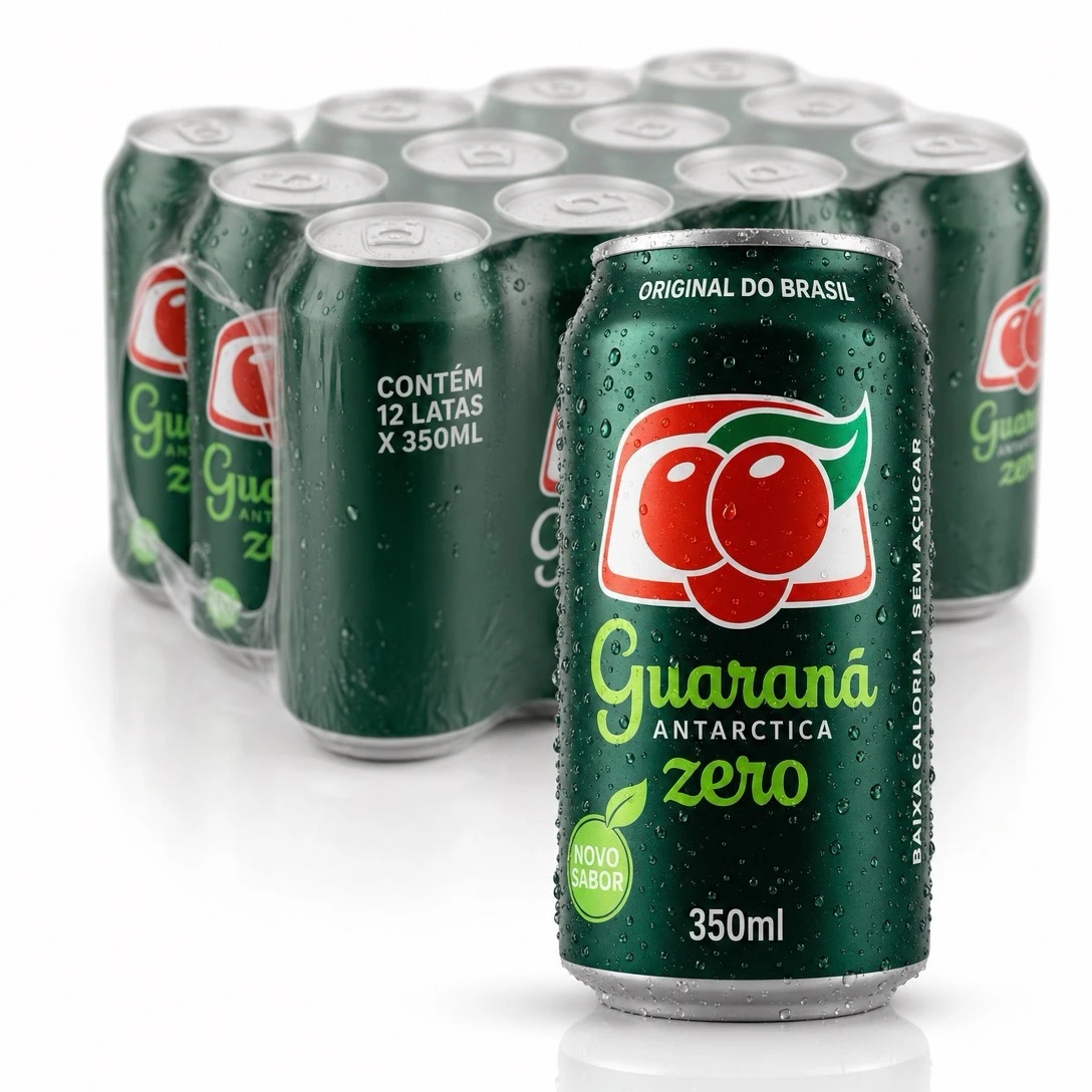 Guaraná Antarctica Zero 350ml (Pack com 12 Latas)