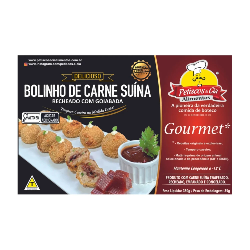 Bolinho de Pernil Suíno Recheado com Goiabada Petiscos & Cia 350g