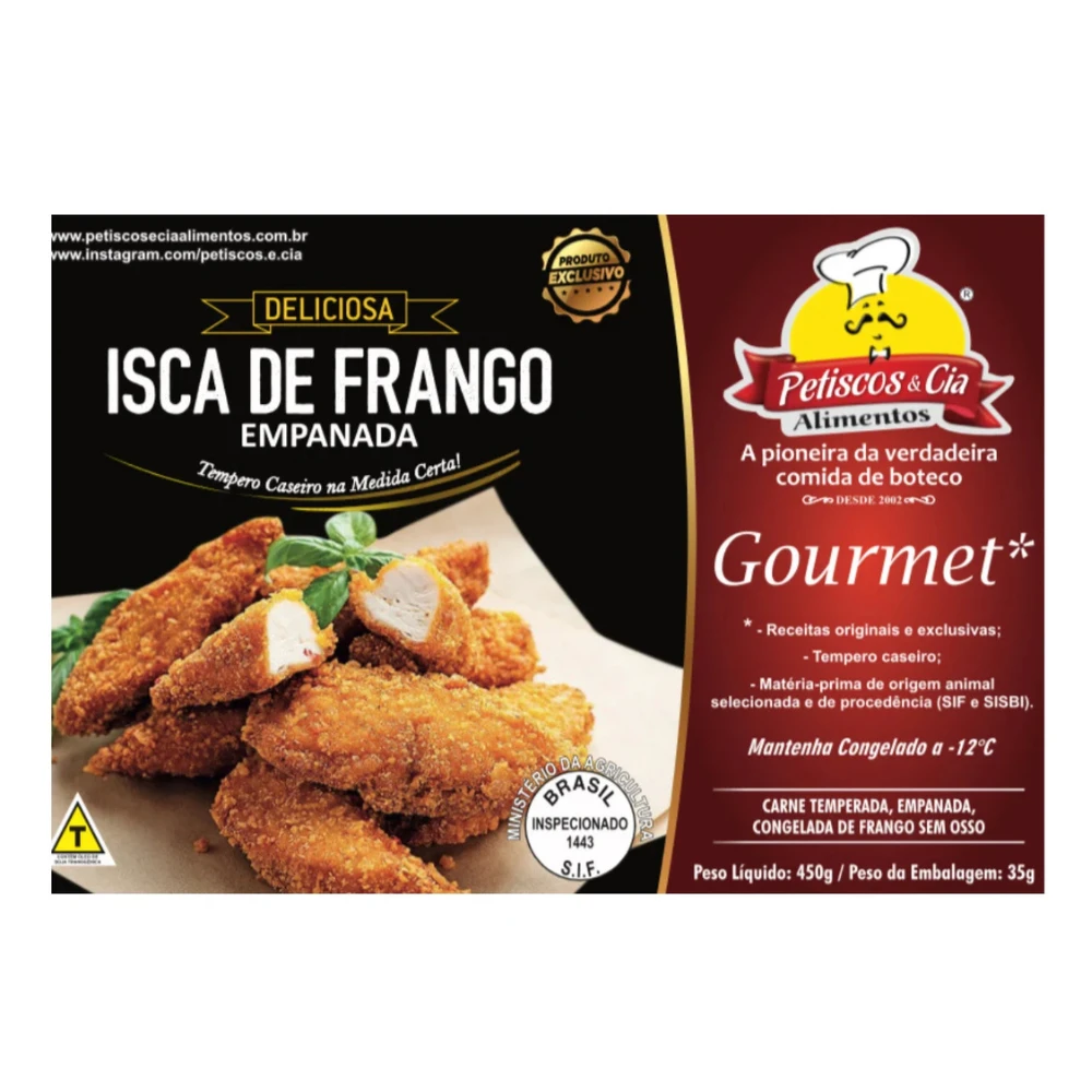Isca de Frango Empanada Petiscos & Cia 450g