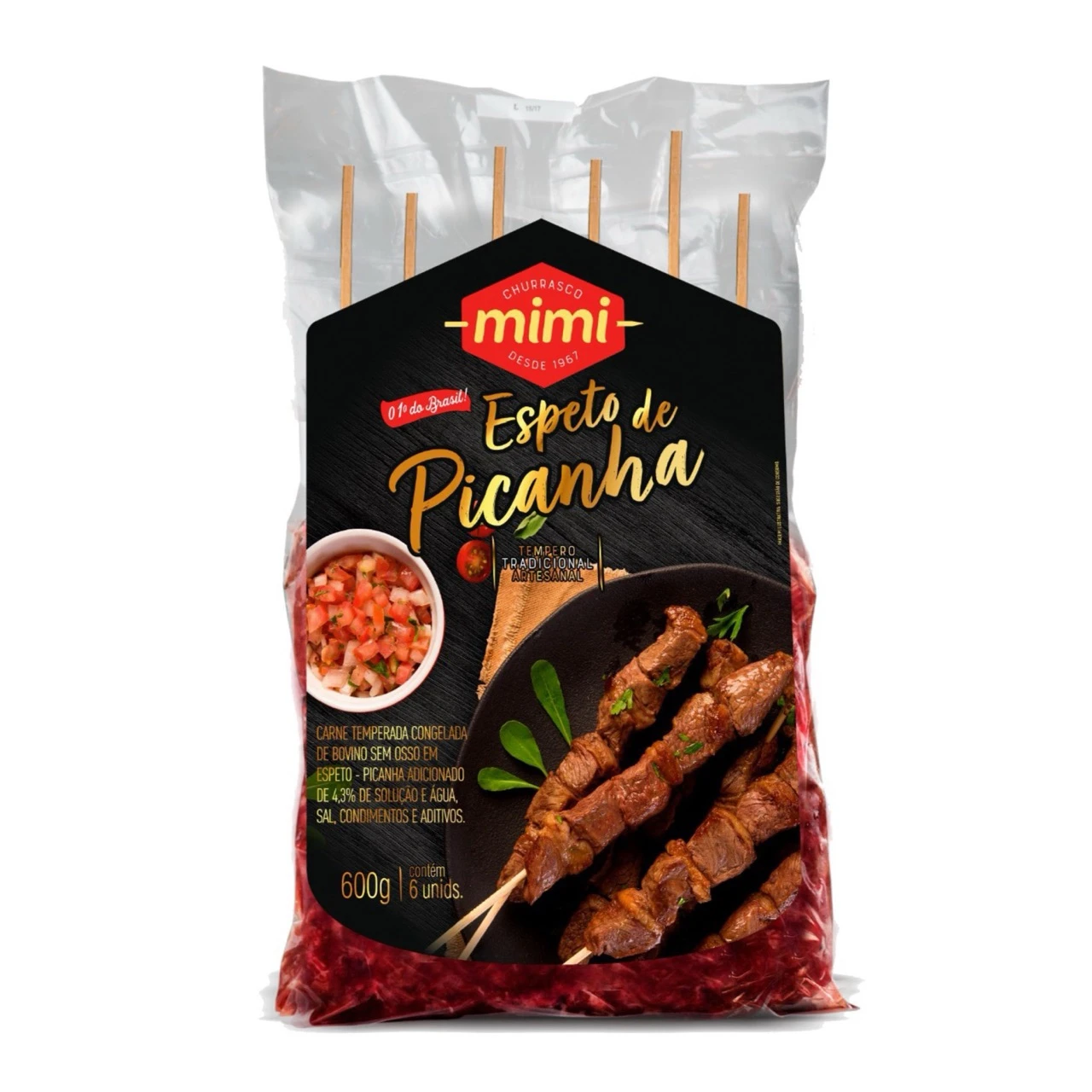 Espetinho Picanha Mimi 500g (Pacote com 5 espetos)