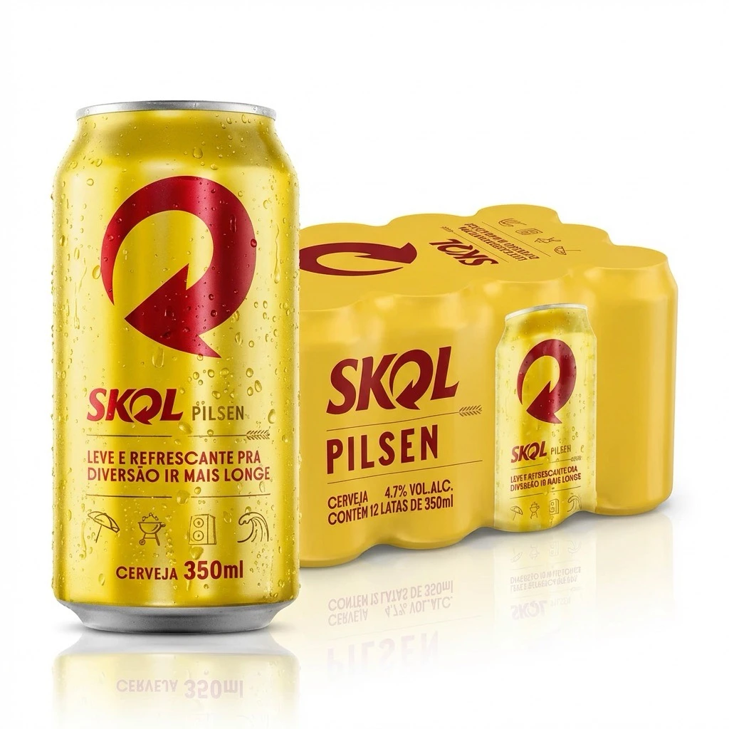 Skol Pilsen 350ml (Pack com 12 Latas)