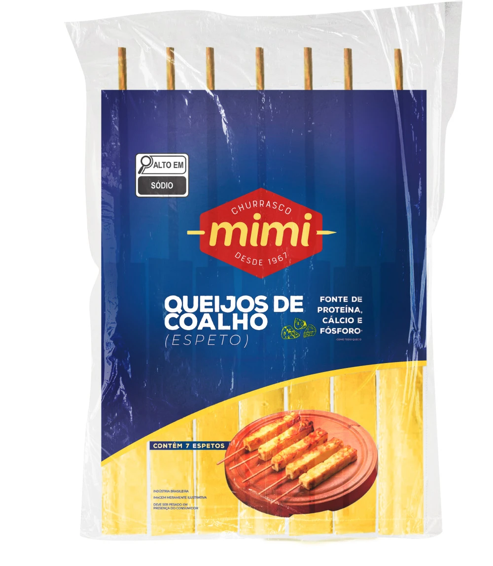 Espetinho Queijo Coalho Mimi 400g (Pacote com 7 espetos)