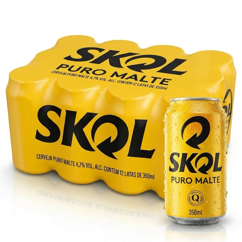 Skol Puro Malte 350ml (Pack com 12 Latas)