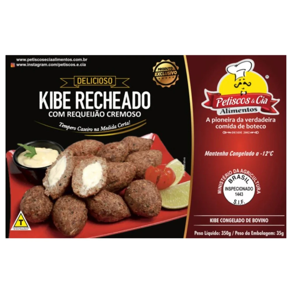 Kibe Recheado com Requeijão Cremoso Petiscos & Cia 350g